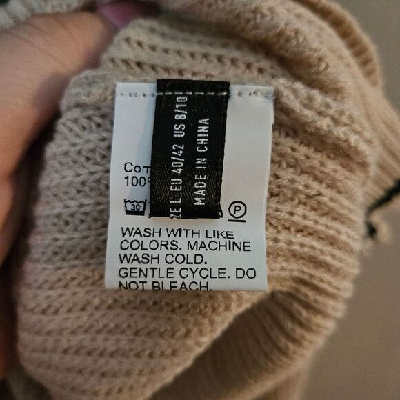 Shein Sweater Crewneck Color Block Stripe Knit Casual Neutral Trendy - Picture 9 of 10